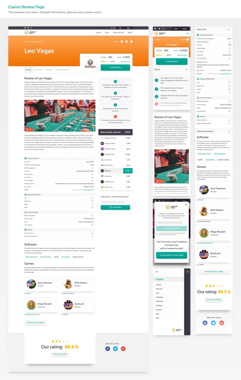Gambling Deals. Casino Reviews and Comparisons website by Daniel Bograd on Dribbble
